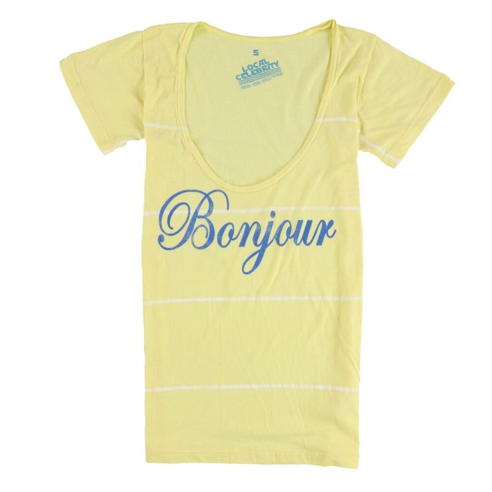 Local Celebrity Womens Bonjour Graphic T-Shirt, NWT